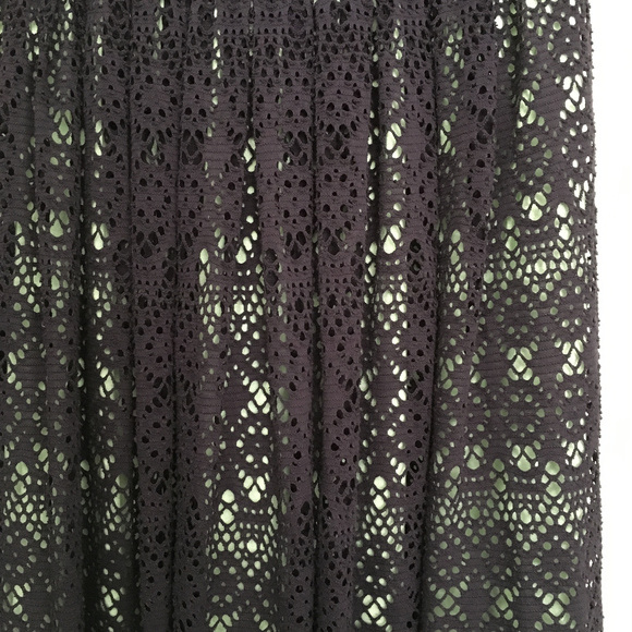 Anthropologie Crochet Dress XS Navy Mint - Picture 5 of 8